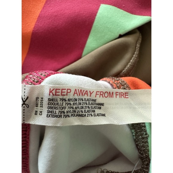 Free People Movement High Rise Biker‎ Shorts Brown Striped Side Panel NEW Size S - Picture 6 of 7